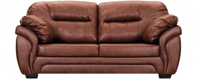 Кожаный коричневый диван бристоль