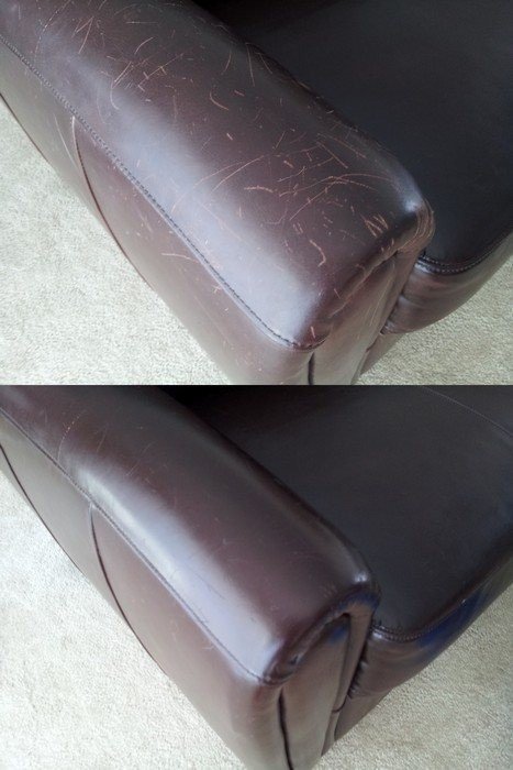 Ободранный кожаный диван