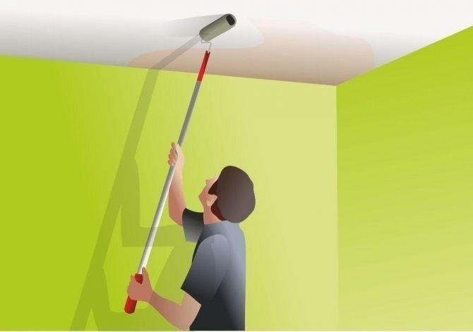 Покрасить потолок водоэмульсионной краской