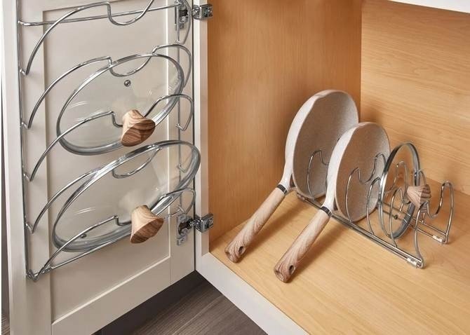 Подставки и держатели cupboard saucepans pan lids storage rack holder