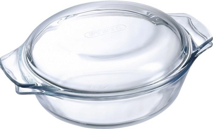 Pyrex посуда стеклянная с крышкой круглая