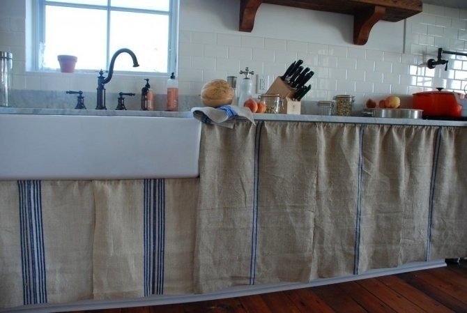 Кухонный гарнитур со шторками