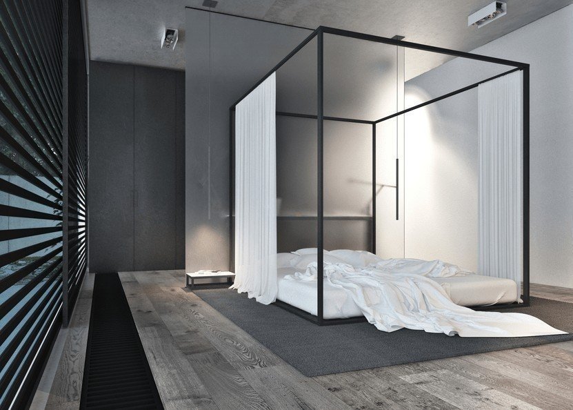 Кровать с балдахином минимализм