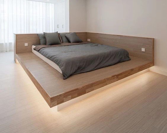 Кровать на подиуме с подсветкой