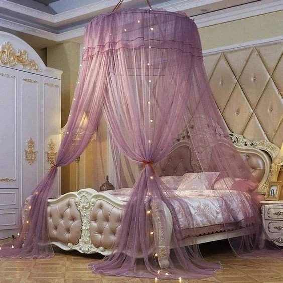 Круглая кровать с балдахином для девочек