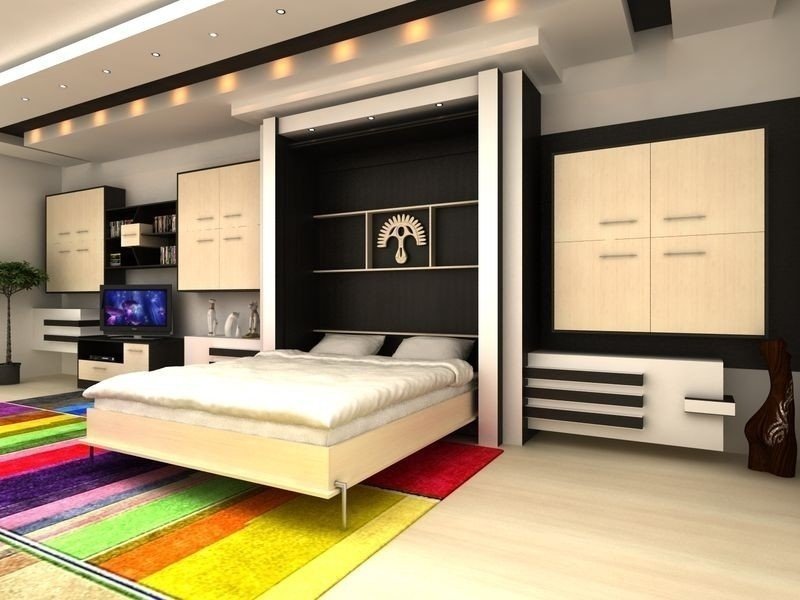 Мебельные шкафы для спальни со встроенной кроватью