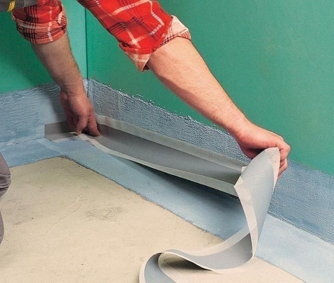 Гидроизоляционная лента для стыков пола и стен в ванной