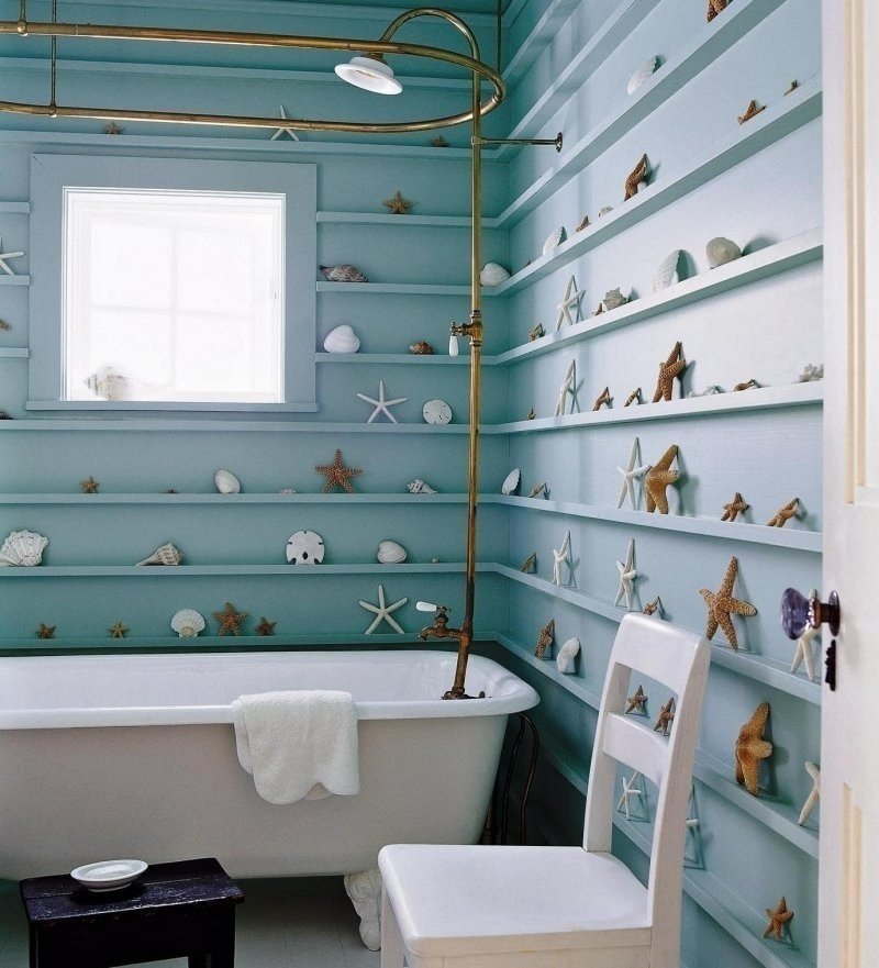 Декор для ванной комнаты морские