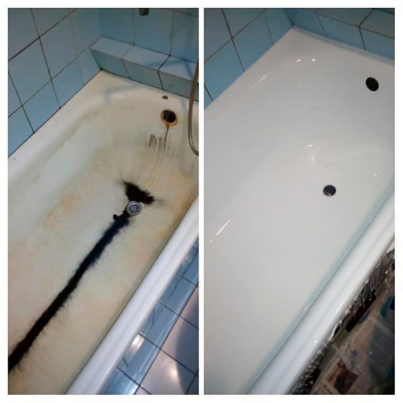 Эмалировка ванн до и после