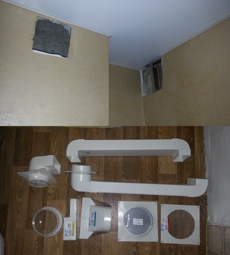 Прокладка воздуховода для кухонной вытяжки